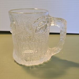 Vintage Collectors Flintstones RocDonalds "TreeMendous" Clear Glass Mug